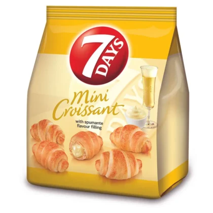 Mini croissante cu umplutura cu crema cu aroma de vin spumant 7 Days 185 g
