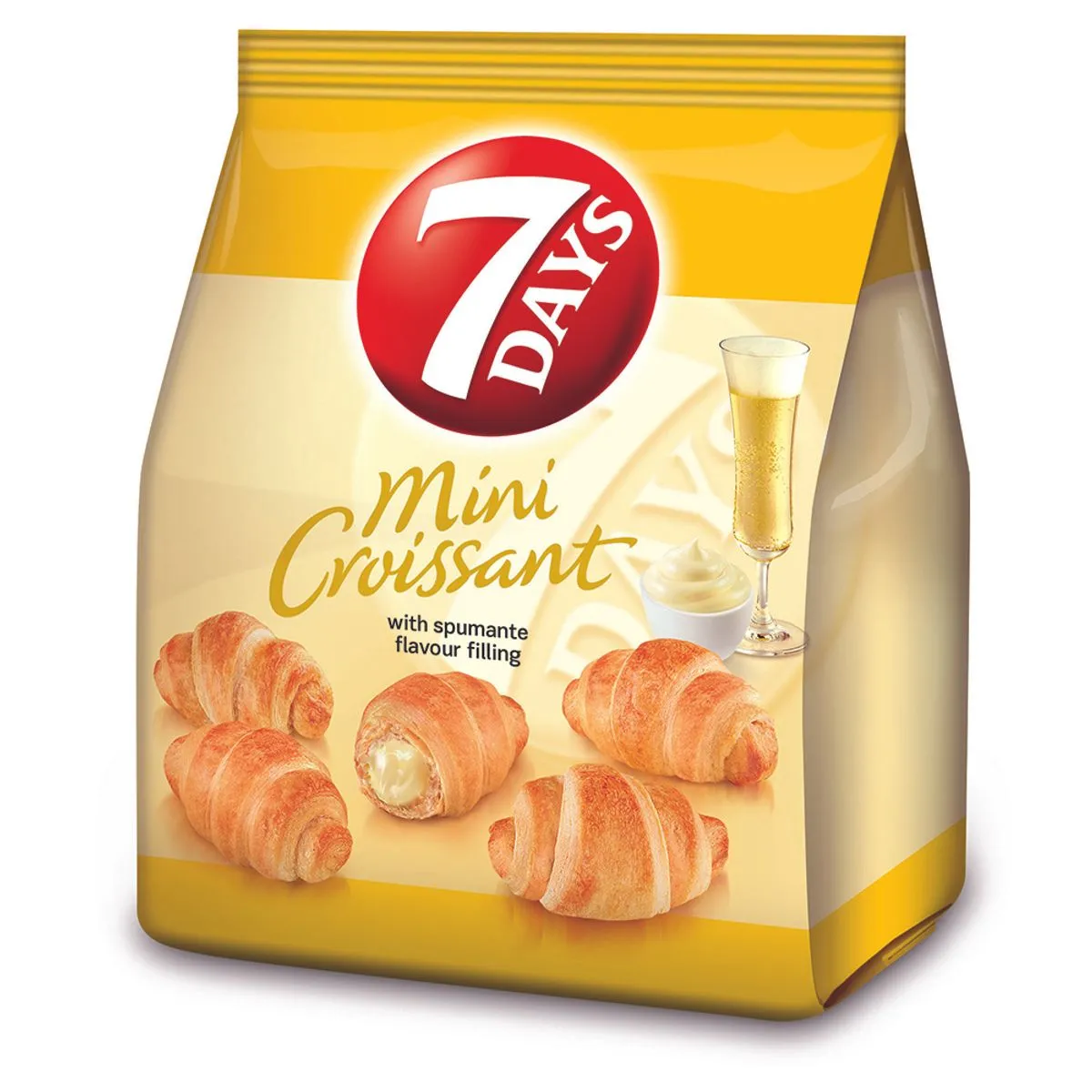 Mini croissante cu umplutura cu crema cu aroma de vin spumant 7 Days 185 g