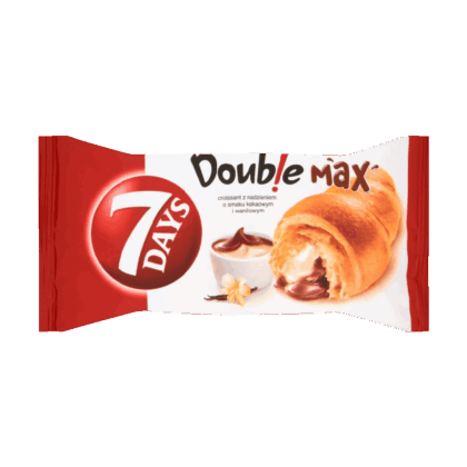 Croissant cu dubla umplutura crema cu aroma de vanilie si cacao 7 Days 80 g