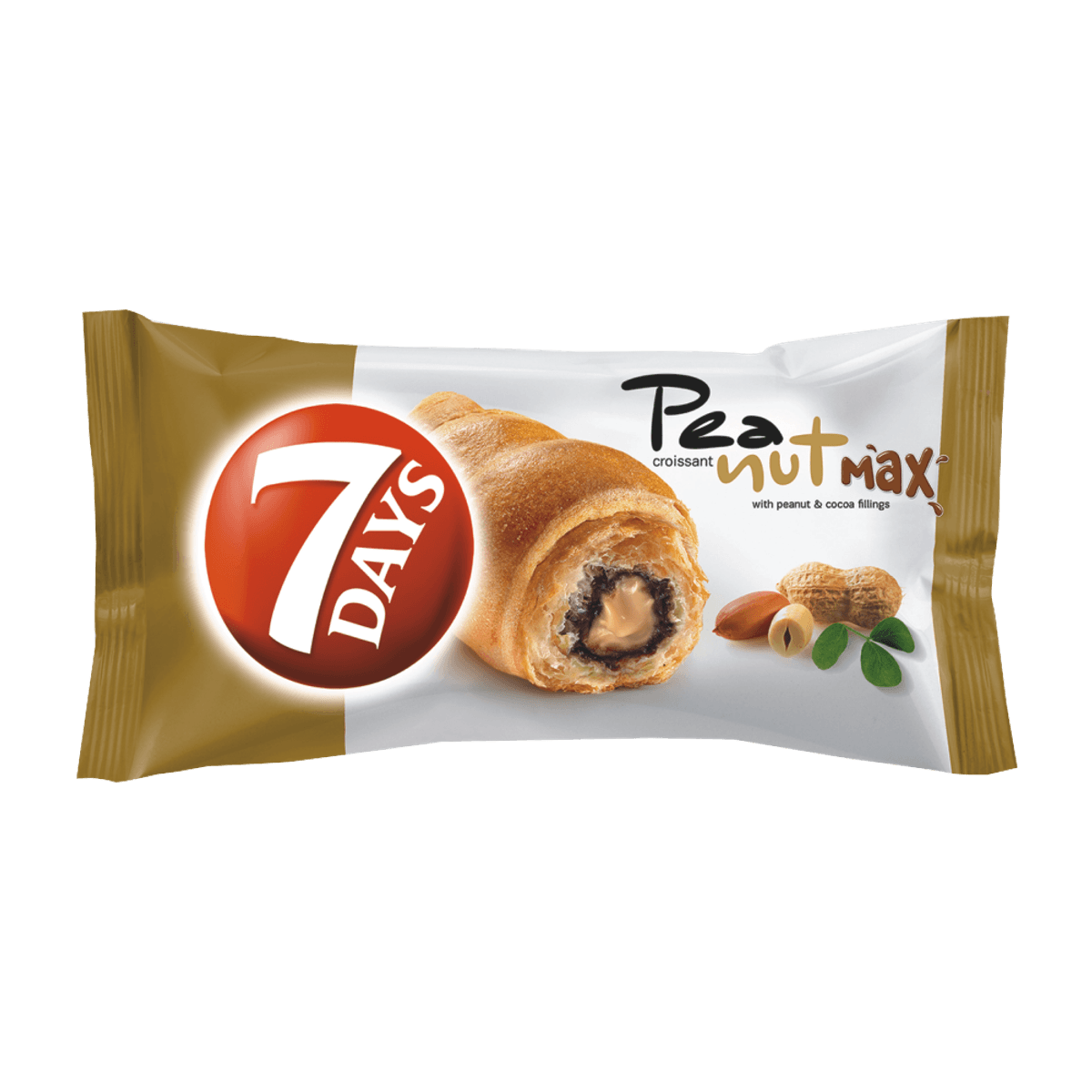 Croissant cu dubla umplutura crema de arahide si cacao 7 Days 80 g