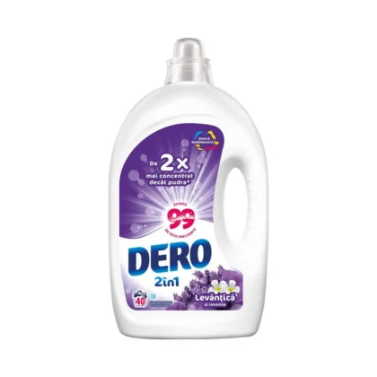 Detergent lichid de rufe automat cu lavanda Dero 2in1, 40 spalari, 2 l