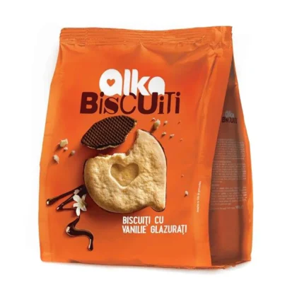 Biscuiti glazurati Alka cu aroma de vanilie 180 g