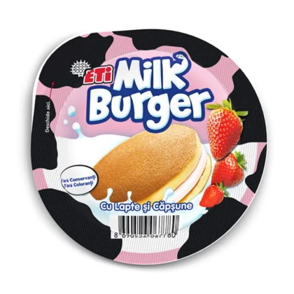 Prajitura cu lapte si capsune Milk Burger, 35 g