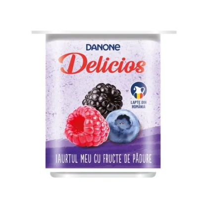Iaurt cu fructe de padure Danone Delicios, 125 g