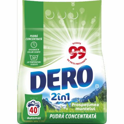 Detergent automat Dero 2in1 Prospetimea Muntelui, 40 spalari, 3 kg