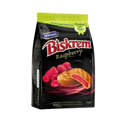 Biscuiti cu aroma de zmeura Biskrem 160 g