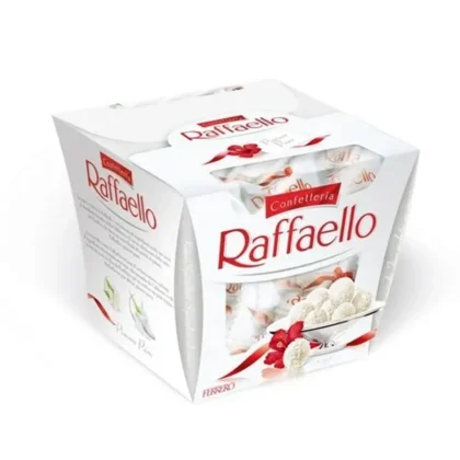 Bomboane crocante cu nuca de cocos si migdala intreaga in interior Raffaello, 150 g