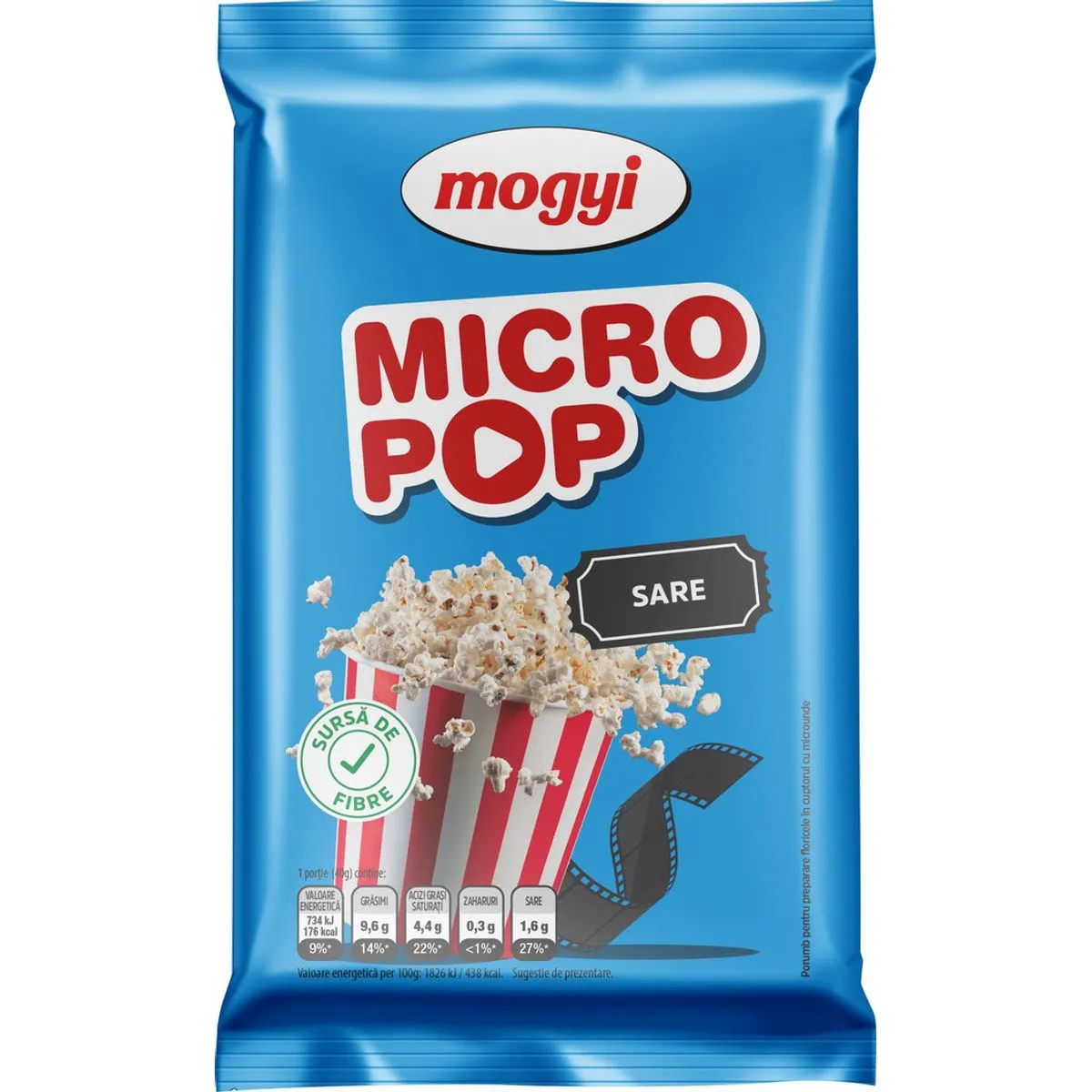 Popcorn cu sare Mogyi Micro Pop 80 g
