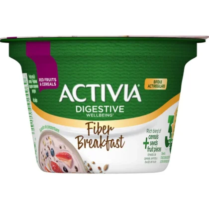 Iaurt mic dejun cu fibre, fructe rosii si cereale Activia, 170 g