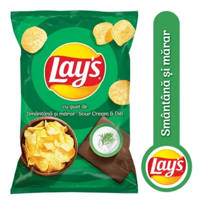 Chipsuri cu smantana si marar Lay's 125 g