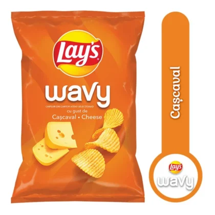 Chipsuri cu branza Lay's Wavy 115 g
