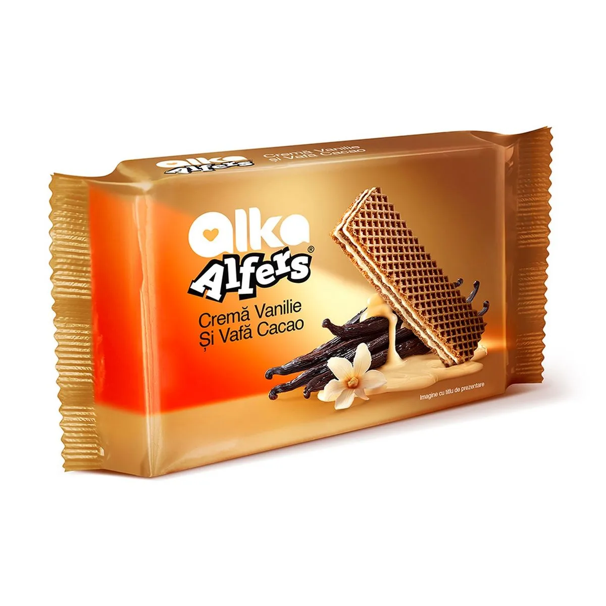 Napolitane Alfers cu crema de vanilie si foaie de cacao 170g