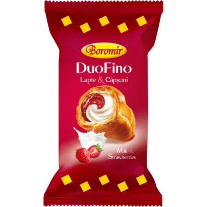 Croissant Duofino Cu Crema Lapte Si Capsuni 75 G