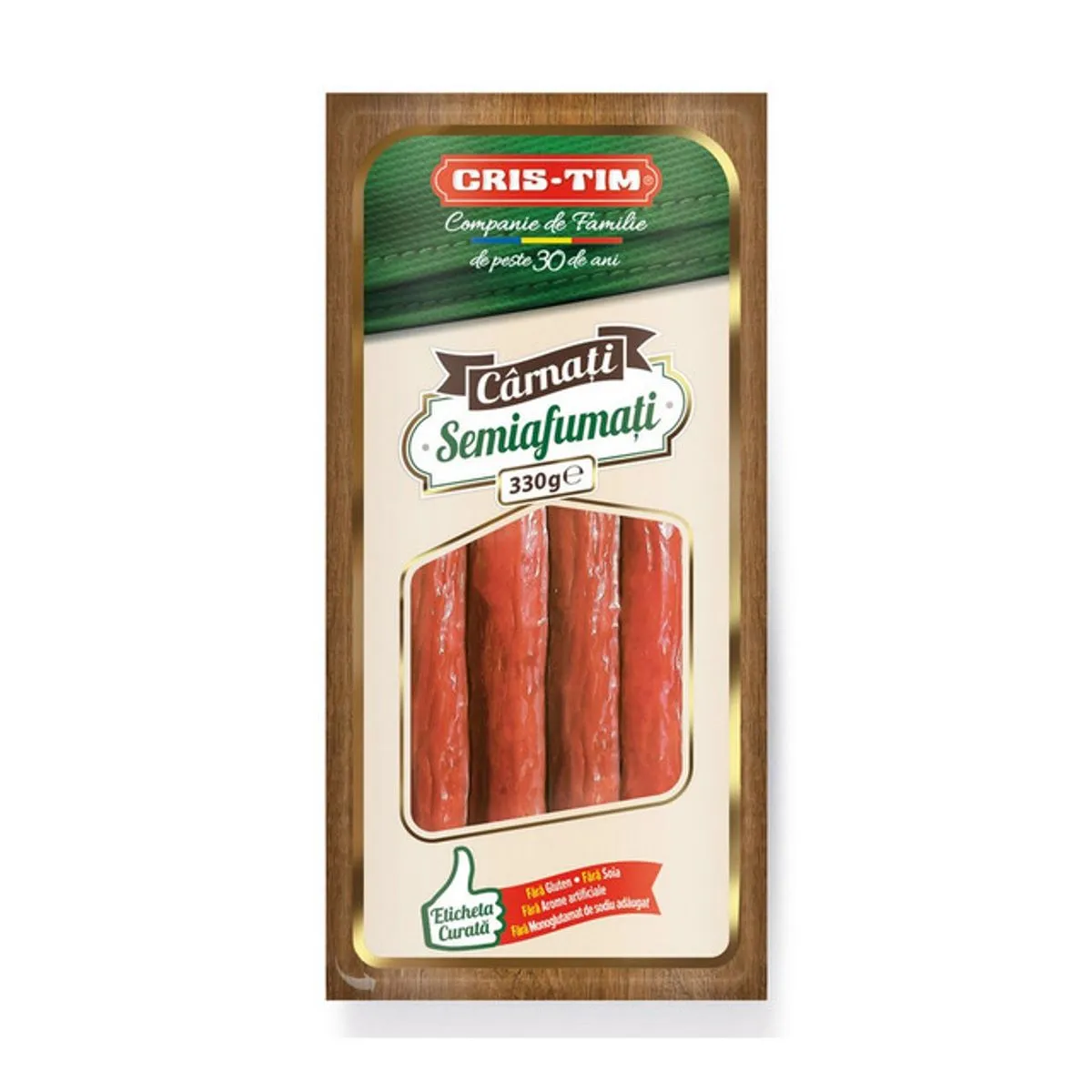 Carnati semi afumati Cris-Tim, 330 g